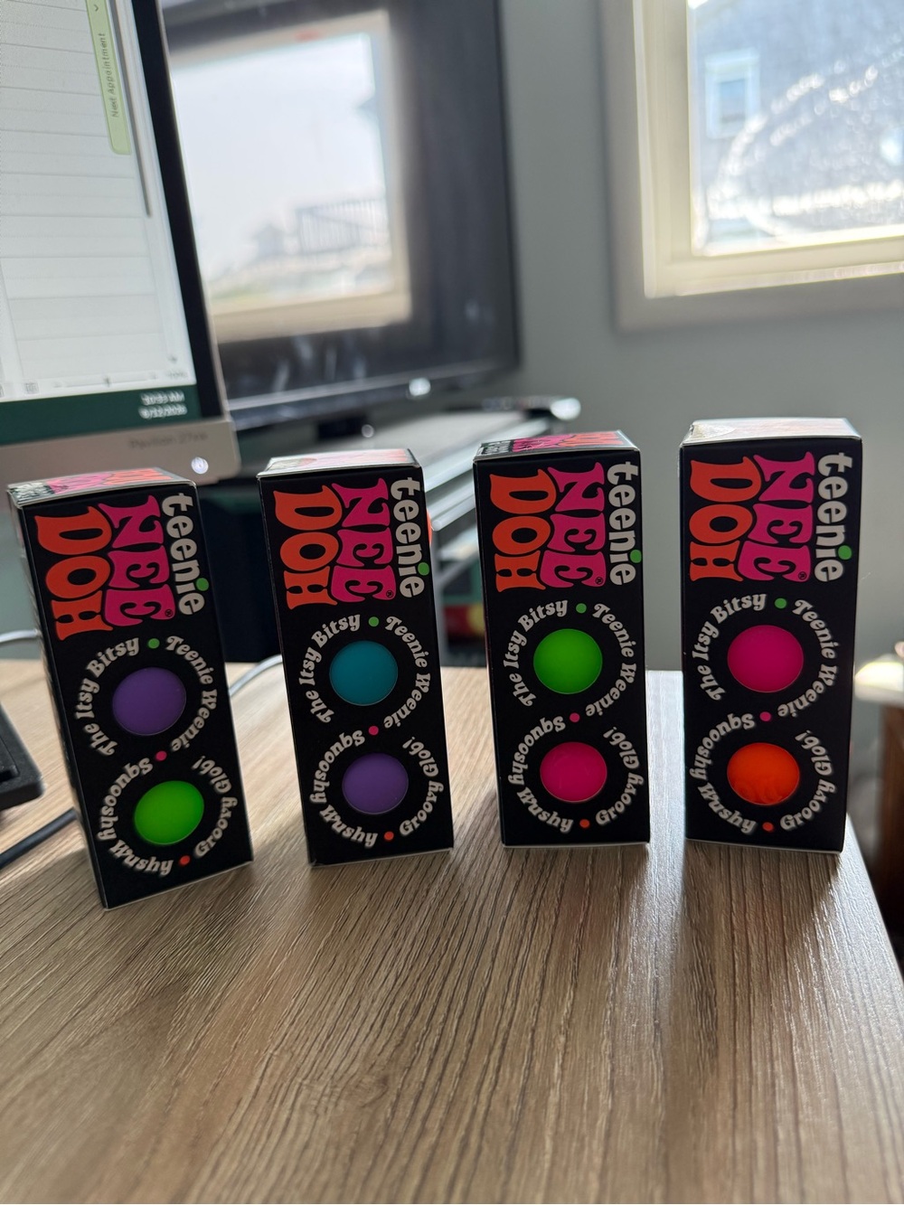 teenie NEE DOH Neon Putty Pack - Assorted Bright Colors (all 4 boxes included)